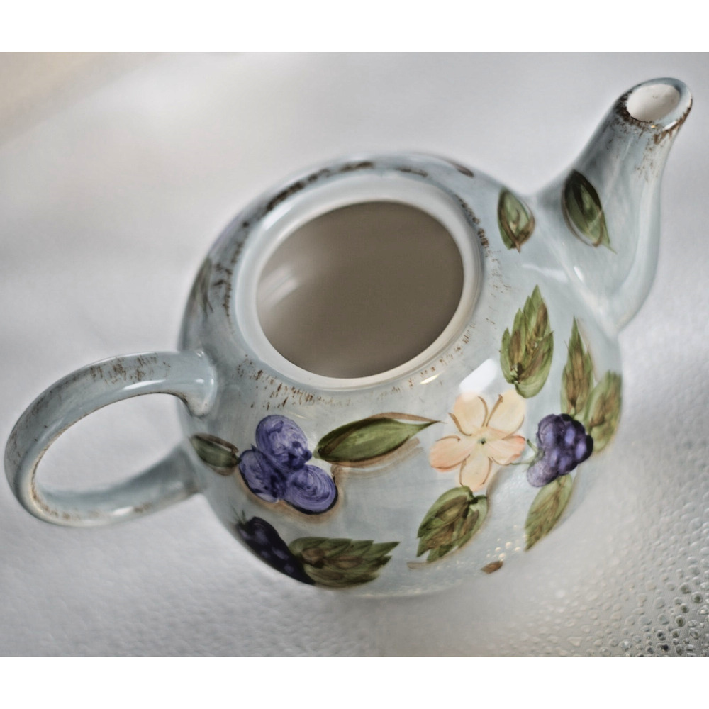 Vintage MESA INTERNATIONAL Blue Fruit Teapot for One Cup & Pot with Lid - Picture 8 of 16